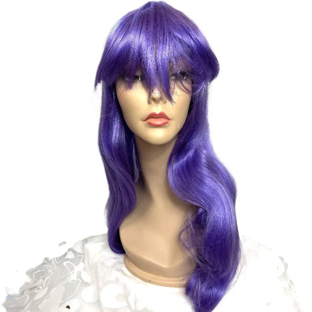 Pony Express 24” Long Purple Straight Wig w/ Bangs New Old Stock Y2K
